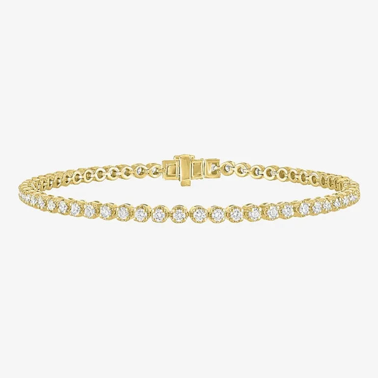 (G-H / Si2-I1) Womens 2 CT. T.W. Lab Grown White Diamond Sterling Silver 7.25 Inch Tennis Bracelet