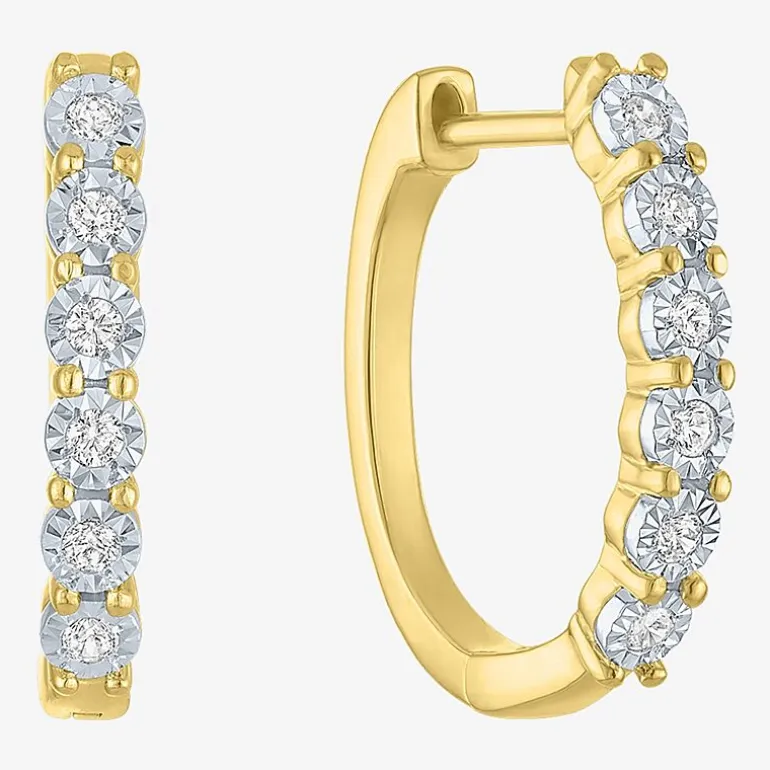 (G-H, Si2-I1) Womens 1/7 CT. T.W. Lab Grown White Diamond 14K Gold Over Silver 2 Pair Earring Set