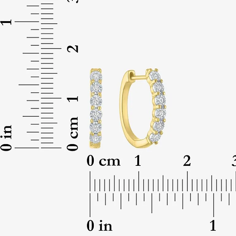 (G-H, Si2-I1) Womens 1/7 CT. T.W. Lab Grown White Diamond 14K Gold Over Silver 2 Pair Earring Set