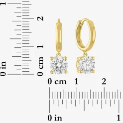 (G-H, Si2-I1) Womens 2 CT. T.W. Lab Grown White Diamond 14K Gold Over Silver 20.2mm Round Hoop Earrings
