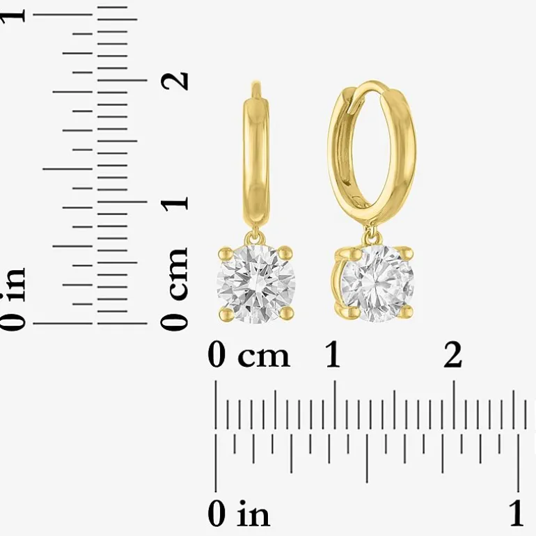(G-H, Si2-I1) Womens 2 CT. T.W. Lab Grown White Diamond 14K Gold Over Silver 20.2mm Round Hoop Earrings