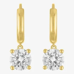 (G-H, Si2-I1) Womens 2 CT. T.W. Lab Grown White Diamond 14K Gold Over Silver 20.2mm Round Hoop Earrings