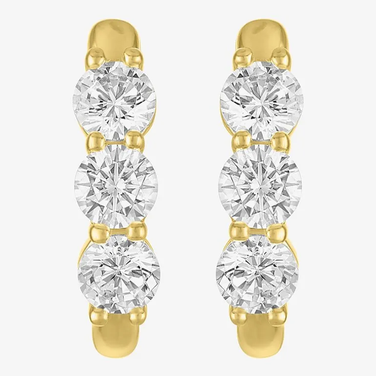 (G-H, Si2-I1) Womens 2 CT. T.W. Lab Grown White Diamond 14K Gold Over Silver 16.7mm Round Hoop Earrings