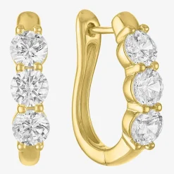 (G-H, Si2-I1) Womens 2 CT. T.W. Lab Grown White Diamond 14K Gold Over Silver 16.7mm Round Hoop Earrings