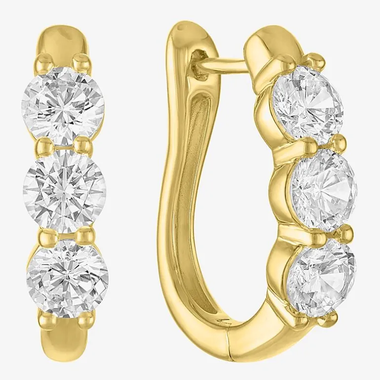 (G-H, Si2-I1) Womens 2 CT. T.W. Lab Grown White Diamond 14K Gold Over Silver 16.7mm Round Hoop Earrings