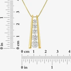 (G-H, Si2-I1) Womens 2 CT. T.W. Lab Grown White Diamond 10K Gold 18 Inch Pendant Necklace