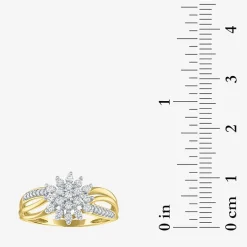 (G-H / Si2-I1) Womens 1/3 CT. T.W. Lab Grown White Diamond 10K Gold Cluster Cocktail Ring