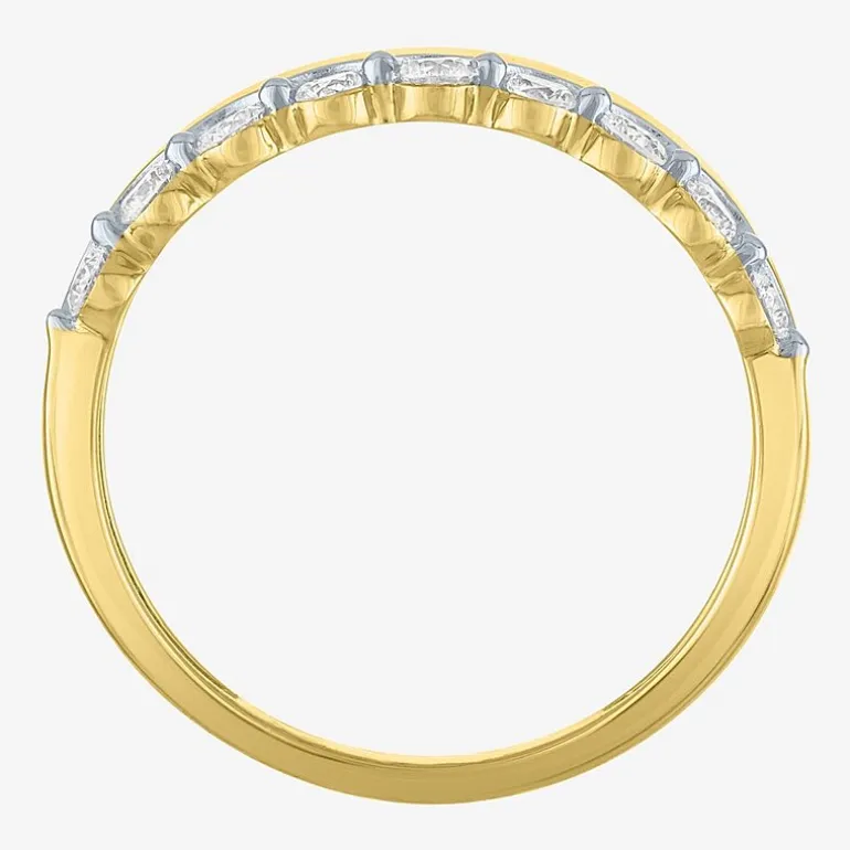 (G-H / Si2-I1) Womens 1/3 CT. T.W. Lab Grown White Diamond 10K Gold Anniversary Band