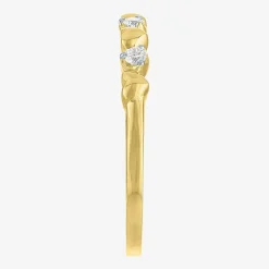 (G-H / Si2 I1) Womens 1/10 CT. T.W. Lab Grown White Diamond 10K Gold Heart Anniversary Wedding Band