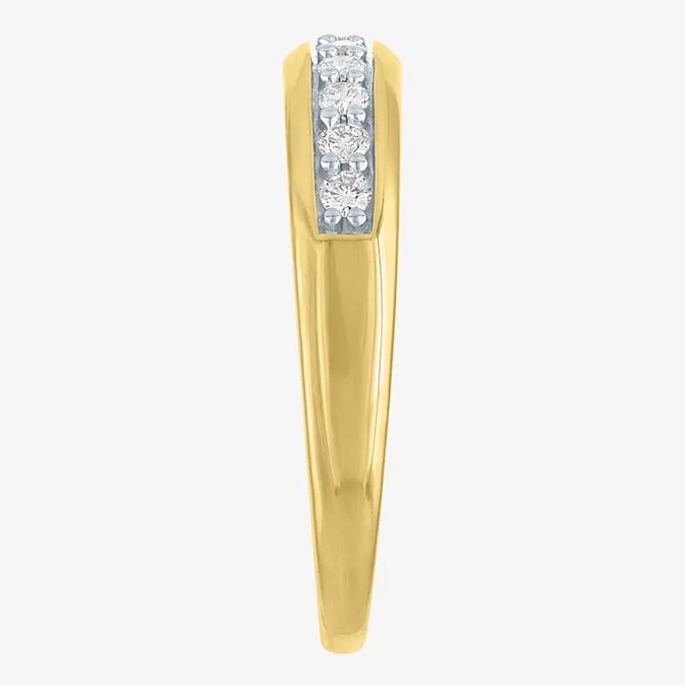 (Gh / Si2 I1) Womens 1/4 CT. T.W. Lab Grown White Diamond 10K Gold Anniversary Wedding Band