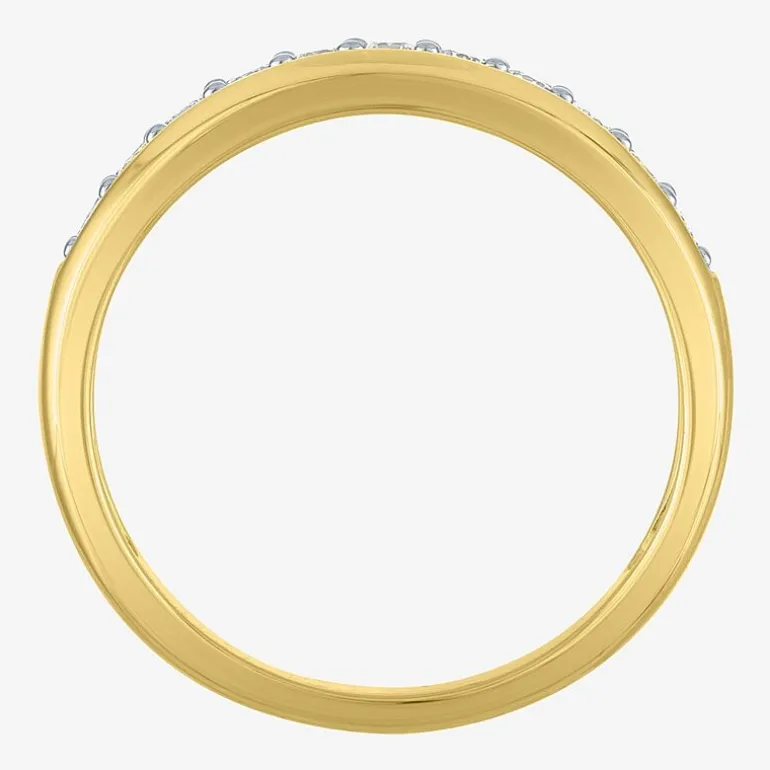 (Gh / Si2 I1) Womens 1/4 CT. T.W. Lab Grown White Diamond 10K Gold Anniversary Wedding Band