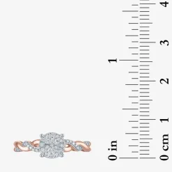 (G-H / Si2-I1) Womens 1/10 CT. T.W. Lab Grown White Diamond Sterling Silver Round Side Stone Promise Ring