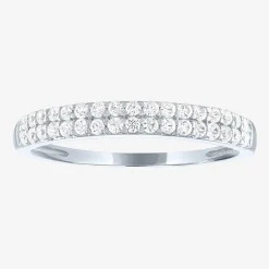 (G-H / Si2-I1) Womens 1/3 CT. T.W. Lab Grown White Diamond 10K Gold Anniversary Wedding Band