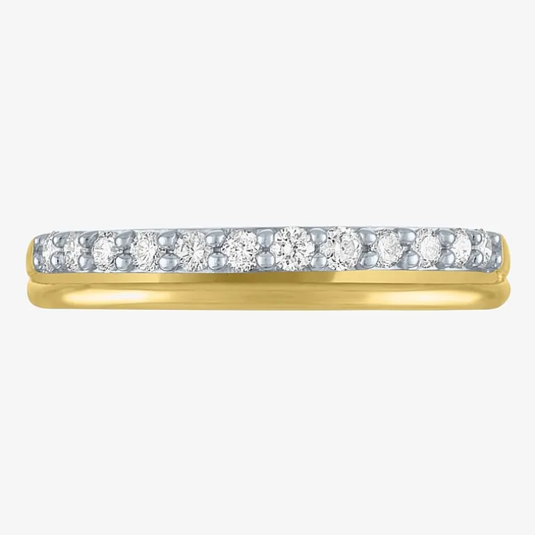 (G-H / Si2-I1) Womens 1/4 CT. T.W. Lab Grown White Diamond 10K Gold Wedding Band