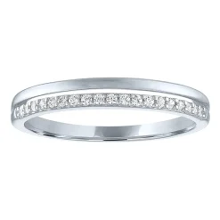 (G-H / Si2-I1) Womens 1/10 CT. T.W. Lab Grown White Diamond 10K Gold Wedding Band