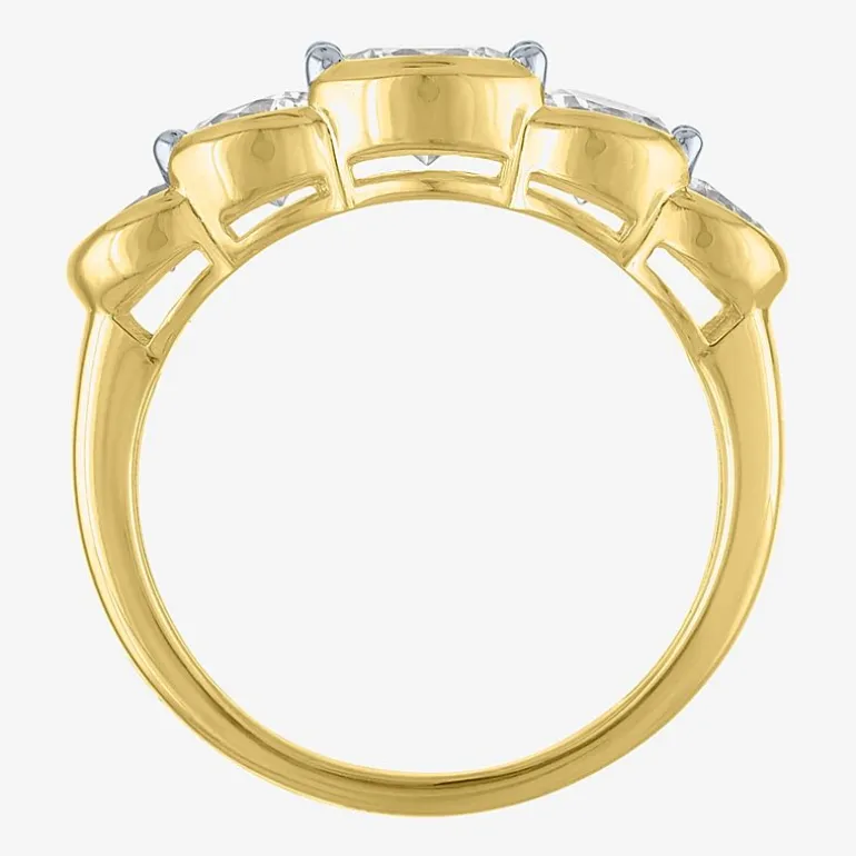 G-H / Si2-I1 Womens 7.5MM 2 CT. T.W. Lab Grown White Diamond 10K Gold 5-Stone Anniversary Band