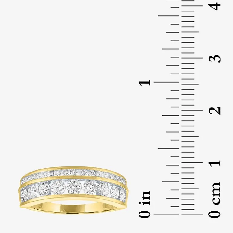 (G-H / Si-I1)) Womens 6.5MM 1 CT. T.W. Lab Grown White Diamond 10K Gold Anniversary Wedding Band
