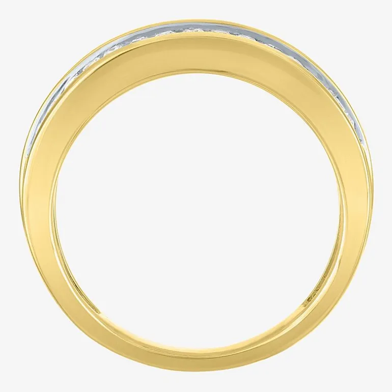 (G-H / Si-I1)) Womens 6.5MM 1 CT. T.W. Lab Grown White Diamond 10K Gold Anniversary Wedding Band