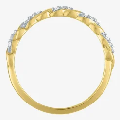 (G-H / Si2-I1) Womens 3MM 1/10 CT. T.W. Lab Grown White Diamond 10K Gold Anniversary Wedding Band
