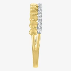 (G-H/ Si2-I1) Womens 2MM 1/6 CT. T.W. Lab Grown White Diamond 10K Gold Heart Anniversary Wedding Band