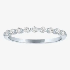(G-H / Si2-I1) Womens 2MM 1/4 CT. T.W. Lab Grown White Diamond 10K Gold Wedding Band