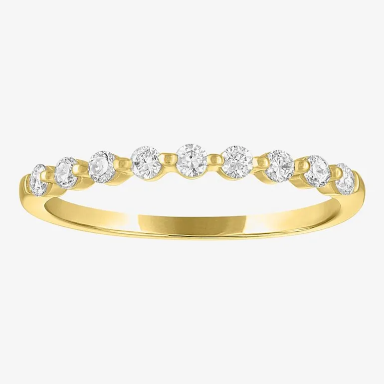 (G-H / Si2-I1) Womens 2MM 1/4 CT. T.W. Lab Grown White Diamond 10K Gold Wedding Band