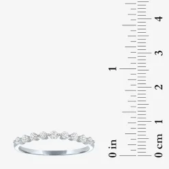 (G-H / Si2-I1) Womens 2MM 1/4 CT. T.W. Lab Grown White Diamond 10K Gold Wedding Band
