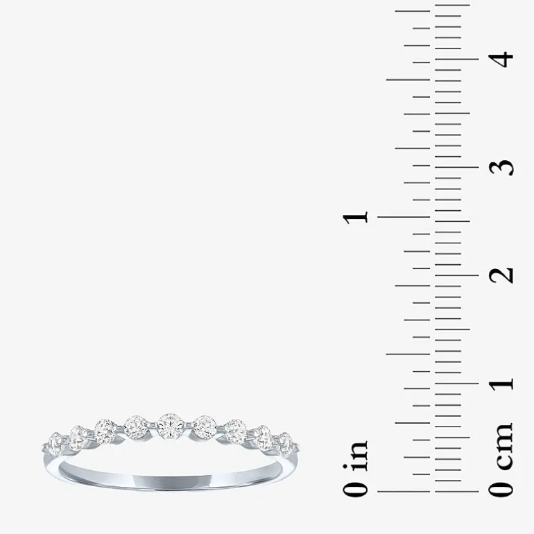 (G-H / Si2-I1) Womens 2MM 1/4 CT. T.W. Lab Grown White Diamond 10K Gold Wedding Band