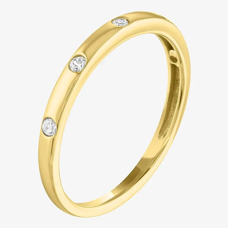 (G-H / Si2-I1) Womens 2MM 1/10 CT. T.W. Lab Grown White Diamond 10K Gold Wedding Band