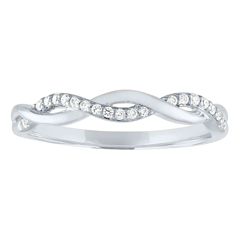 (G-H / Si2-I1) Womens 3MM 1/10 CT. T.W. Lab Grown White Diamond 10K Gold Wedding Band