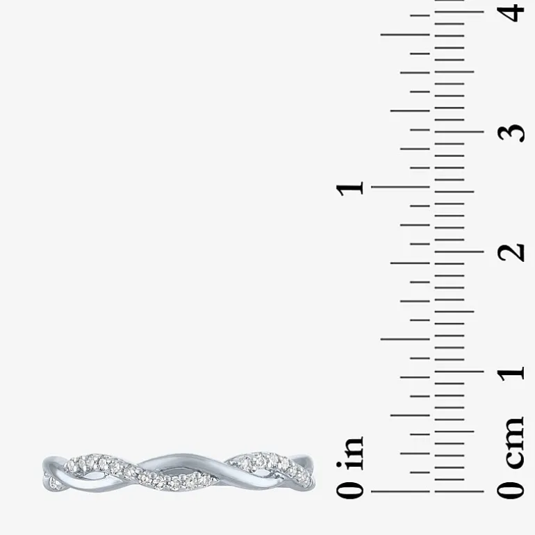 (G-H / Si2-I1) Womens 3MM 1/10 CT. T.W. Lab Grown White Diamond 10K Gold Wedding Band
