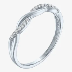 (G-H / Si2-I1) Womens 3MM 1/10 CT. T.W. Lab Grown White Diamond 10K Gold Wedding Band