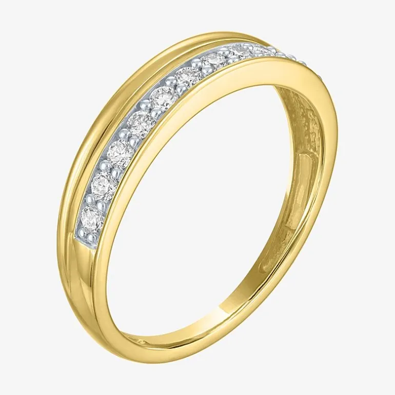(G-H / Si2-I1) Womens 4.5MM 1/4 CT. T.W. Lab Grown White Diamond 10K Gold Wedding Band