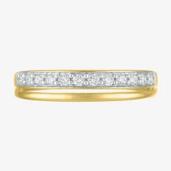 (G-H / Si2-I1) Womens 4.5MM 1/4 CT. T.W. Lab Grown White Diamond 10K Gold Wedding Band