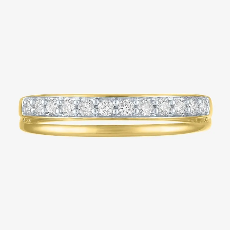 (G-H / Si2-I1) Womens 4.5MM 1/4 CT. T.W. Lab Grown White Diamond 10K Gold Wedding Band