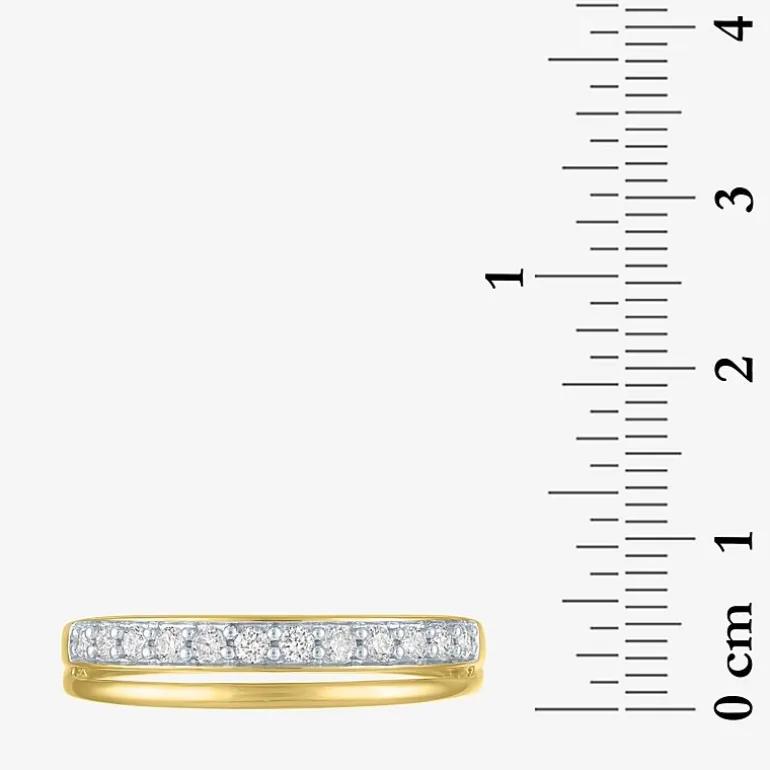 (G-H / Si2-I1) Womens 4.5MM 1/4 CT. T.W. Lab Grown White Diamond 10K Gold Wedding Band
