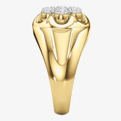 (G-H / Si2) Mens 1 3/4 CT. T.W. Lab Grown White Diamond 14K Gold Over Silver Fashion Ring