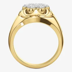 (G-H / Si2) Mens 1 3/4 CT. T.W. Lab Grown White Diamond 14K Gold Over Silver Fashion Ring