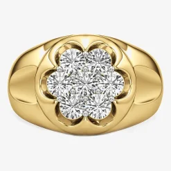 (G-H / Si2) Mens 1 3/4 CT. T.W. Lab Grown White Diamond 14K Gold Over Silver Fashion Ring