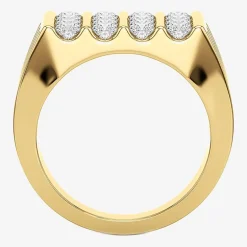 (G-H / Si2) Mens 2 1/2 CT. T.W. Lab Grown White Diamond 14K Gold Over Silver Fashion Ring