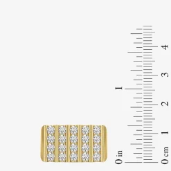 (G-H / Si2) Mens 3 CT. T.W. Lab Grown White Diamond 14K Gold Over Silver Fashion Ring