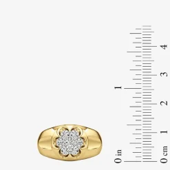 (G-H / Si2) Mens 1 CT. T.W. Lab Grown White Diamond 14K Gold Over Silver Fashion Ring