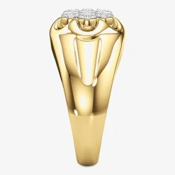 (G-H / Si2) Mens 1 CT. T.W. Lab Grown White Diamond 14K Gold Over Silver Fashion Ring