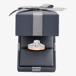 (G-H / Si1-Si2) Womens 4 CT. T.W. Lab Grown White Diamond 14K Gold Round Side Stone Bridal Set