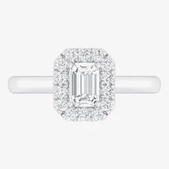 (G-H/SI1-SI2) Womens 1 CT. T.W. Lab Grown White Diamond 10K Gold Halo Engagement Ring