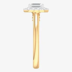 (G-H/SI1-SI2) Womens 1 CT. T.W. Lab Grown White Diamond 10K Gold Halo Engagement Ring