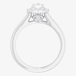 (G-H/SI1-SI2) Womens 1 CT. T.W. Lab Grown White Diamond 10K Gold Halo Engagement Ring