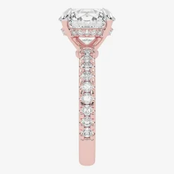 (G-H / Si1-Si2) Womens 2 1/4 CT. T.W. Lab Grown White Diamond 14K Gold Round Side Stone Engagement Ring
