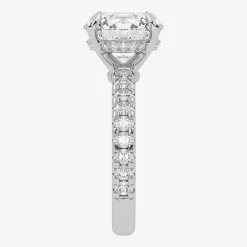 (G-H / Si1-Si2) Womens 2 1/4 CT. T.W. Lab Grown White Diamond 14K Gold Round Side Stone Engagement Ring