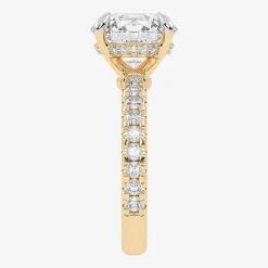 (G-H / Si1-Si2) Womens 2 1/4 CT. T.W. Lab Grown White Diamond 14K Gold Round Side Stone Engagement Ring